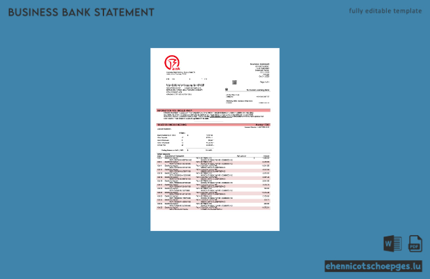Beispiel eines Firmenkontoauszugs der Huishang Bank (Word- und PDF-Datei)